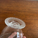 6 Daum Crystal Wine Glasses / Champagne Coupes Briancon Model