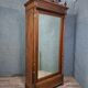 Neo-Gothic mirrored wardrobe in solid walnut – Late 19th century