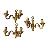 Set of 3 bronze wall lights