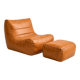 Vintage camel lounge chair with footrest