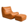 Vintage camel lounge chair with footrest
