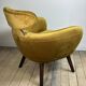 Fauteuil en velours jaune moutarde années 2010