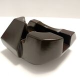 Brown Glazed Ceramic Trinket Bowl or Sculpture, Italy