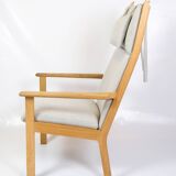 Armchair With High Back Model GE284 Made In Oak By Hans J. Wegner For Getama