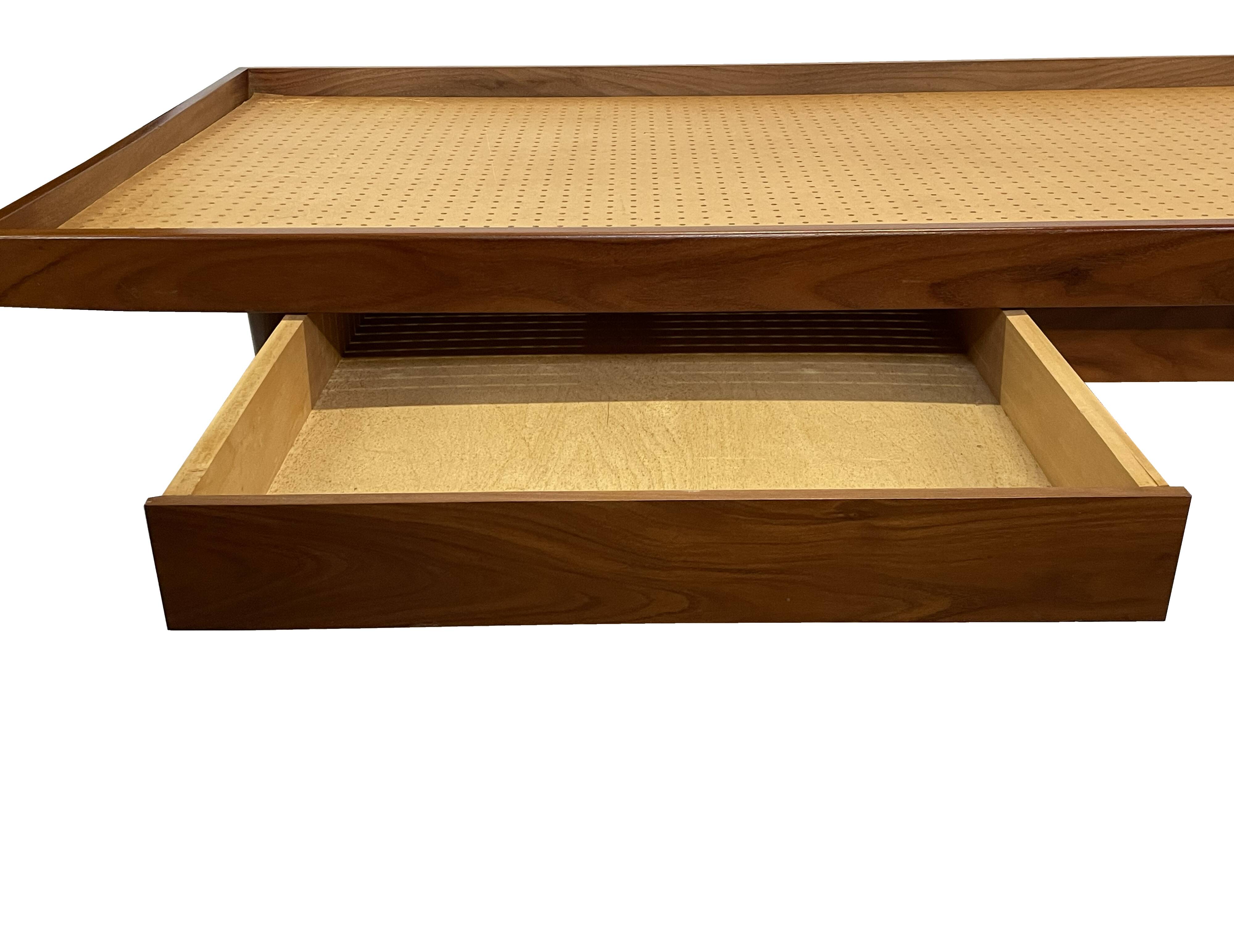 Vintage mid century daybed teak design with drawers