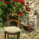 Antique chair seat upholsterer medallions