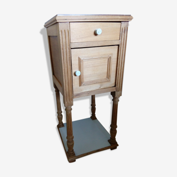 Table de chevet en bois et marbre, années 1900, à peine revisitée