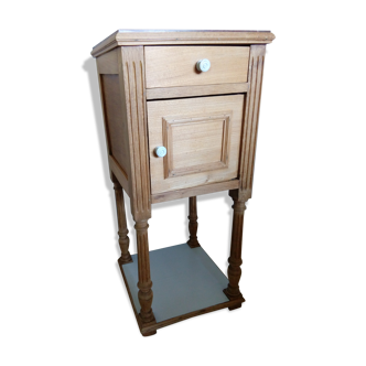 Nightstand in wood and marble, early 1900s, barely revisited