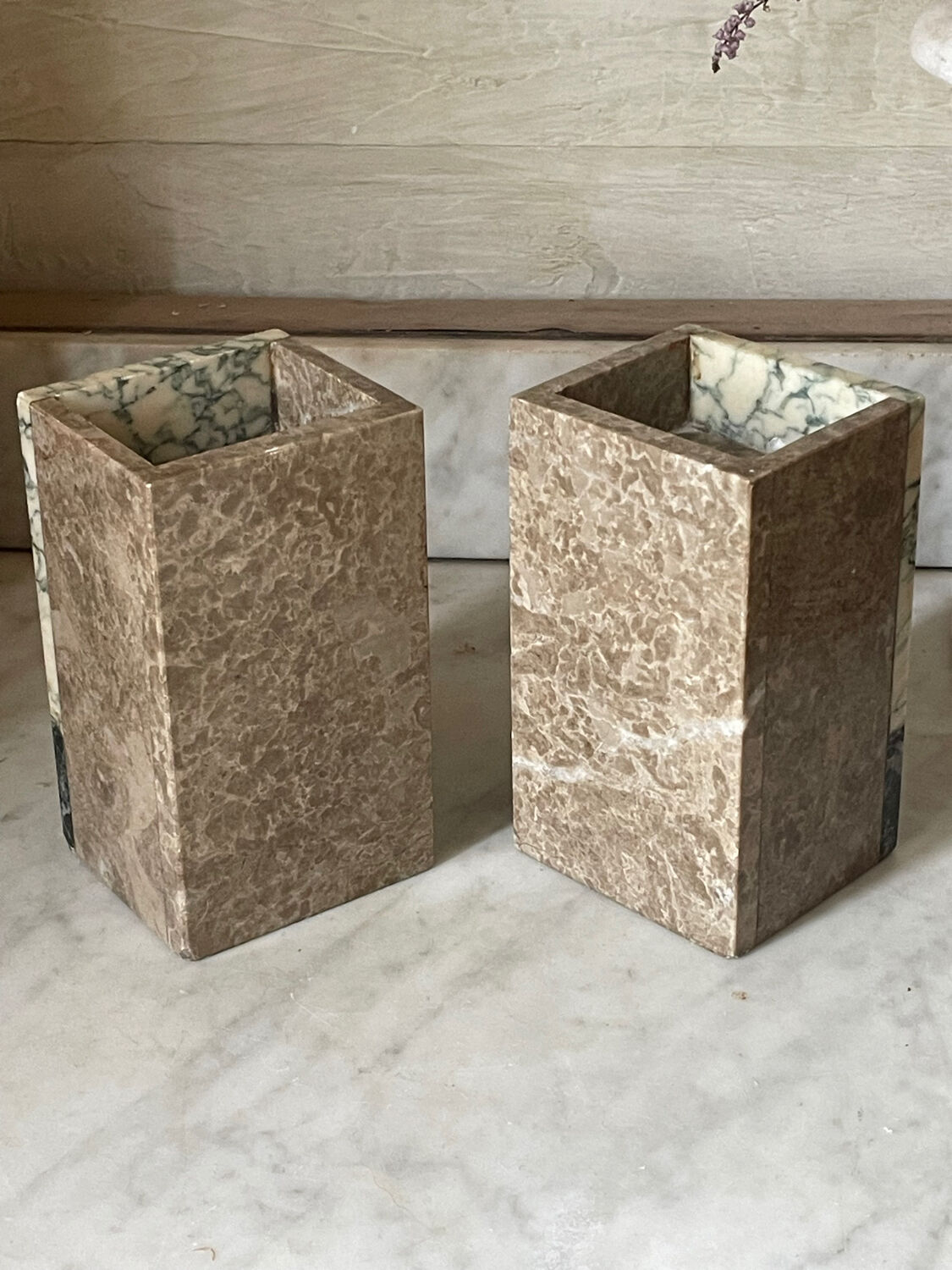 Pair of Art Deco marble bookends