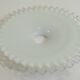 Vintage lampshade in white opaline glass with a transparent serrated edge – Globe