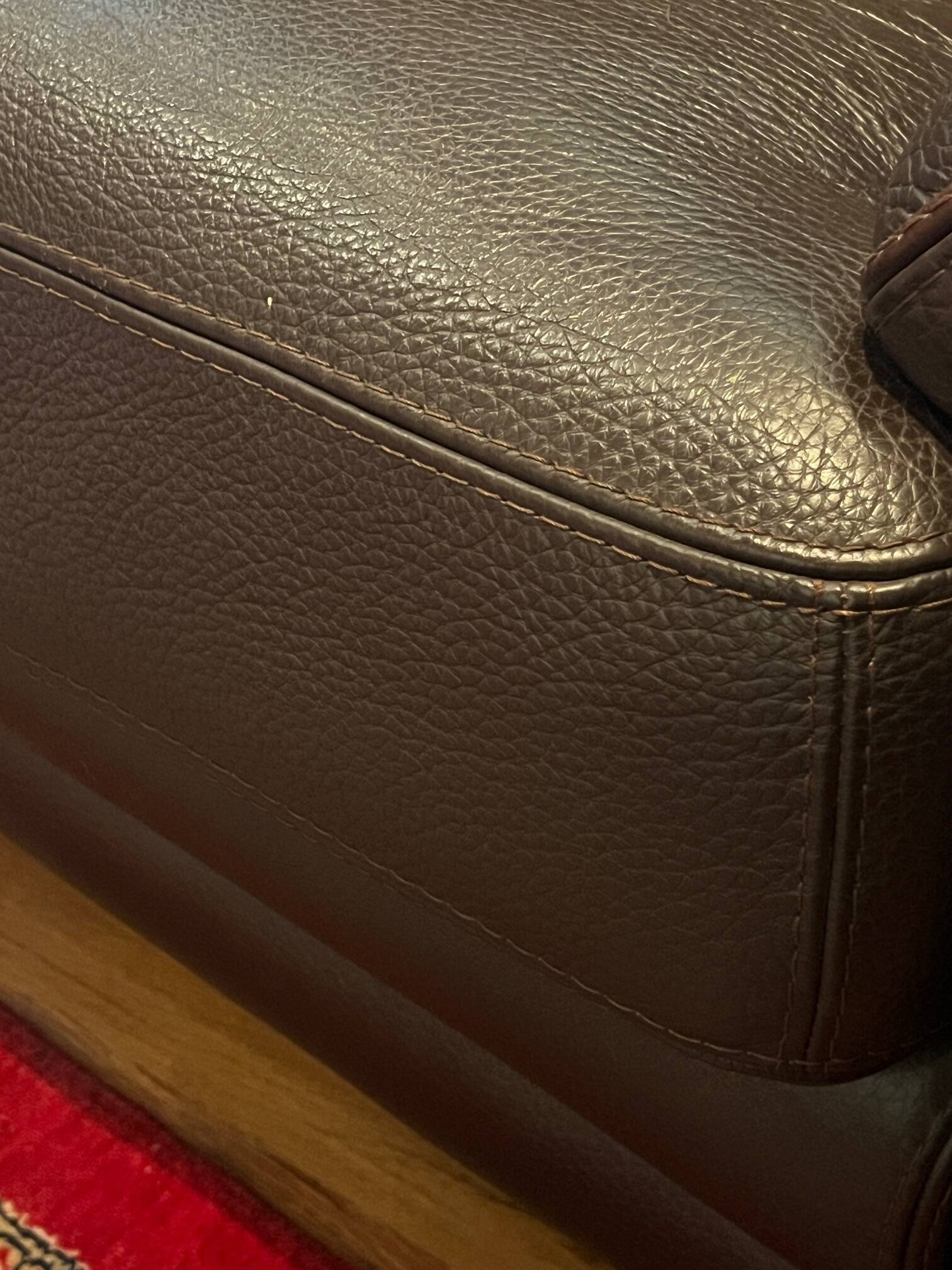 Set of two sofas. High-quality thick bull leather.