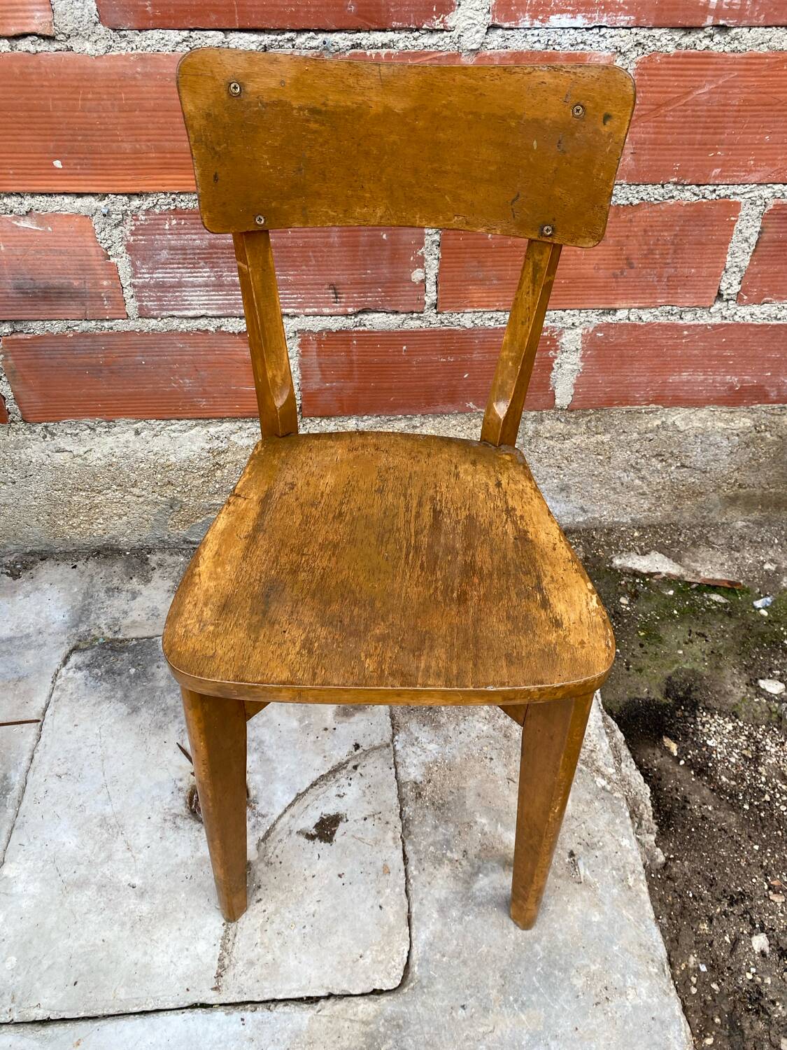 Antique bistrot chair luterma raw wood scandinavian vintage
