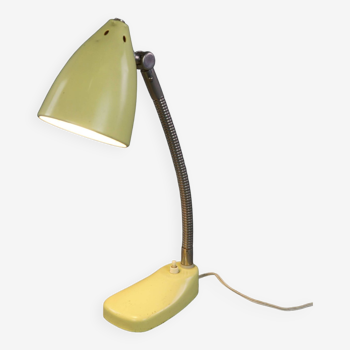 Lampe/lampe de bureau design vintage en métal jaune des années 1960