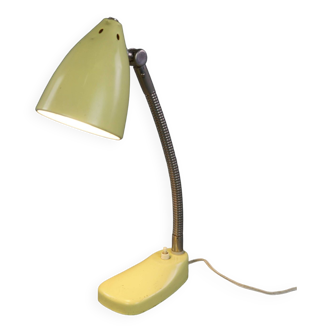 Lampe/lampe de bureau design vintage en métal jaune des années 1960