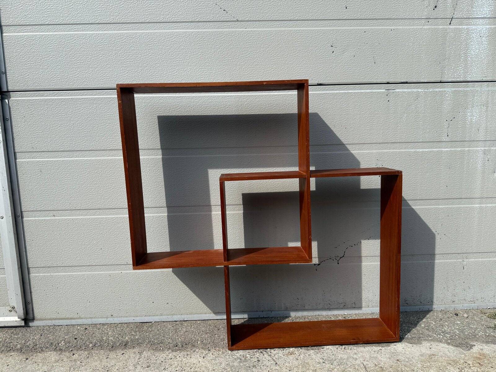 Danish sculptural teak shelf, 1968