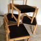 Set of 4 vintage chairs 1980's in beech, thermoformed on the back
