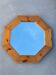 Octagonal pine mirror in 1980s Scandinavian design.