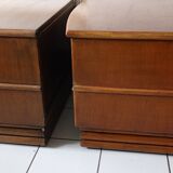 Pair of vintage bedside tables wood Maugrion