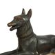 French Art Deco Table Lamp Pink Marble Glass Shepherd Dog