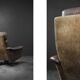Vintage Mid-Century Danish Modern Brown Leather Swivel Armchair, 1970s