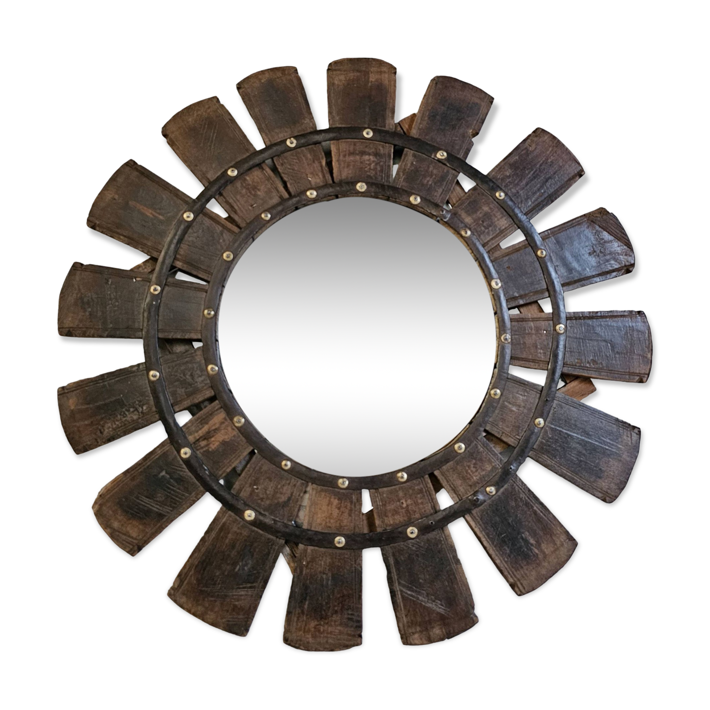 Miroir en teck birman
