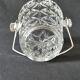 Vintage glass ice bucket stamped with a metal handle