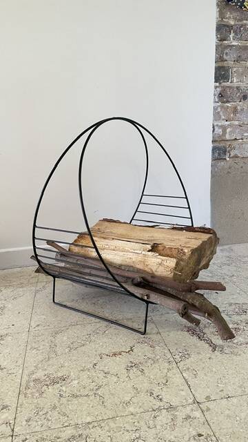Magazine rack vintage log holder