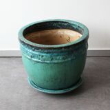 Glazed terracotta planter, handmade, 20th century