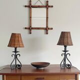 Mid-20th Century Spanish Hand-Forged Wrought Iron Table Lamps