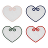 Lot de 4 sous-verres en forme de coeur