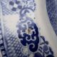 Large oval dish in blue and white English earthenware with Asian decoration, 19th century.