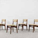 Mid-century modern scandinavian teak dining chair, 1960s, set of 4
