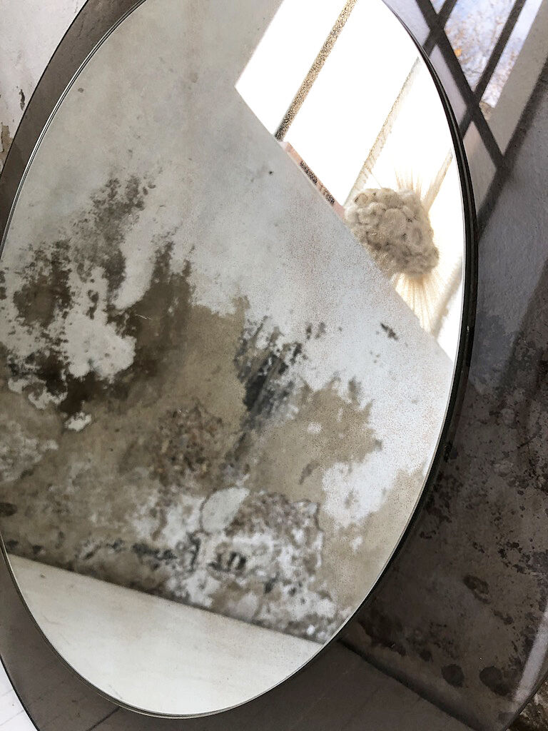 Smoked round design mirror Veca Italy