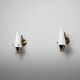 Pair of 1950s Italian Brass Sconces with Conical Opaline Glass Shades