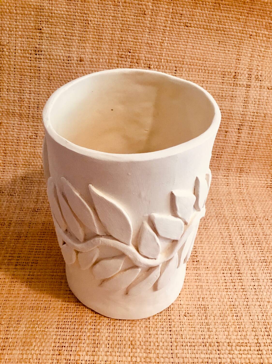 Artisanal raw ceramic vase