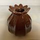 Brown ceramic corolla vase