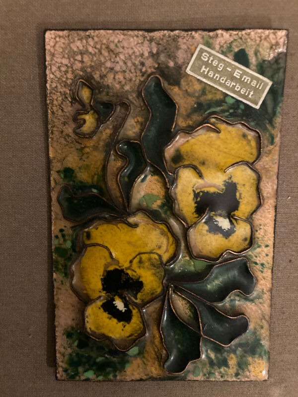 Petit tableau en émail technique  cloisonnée