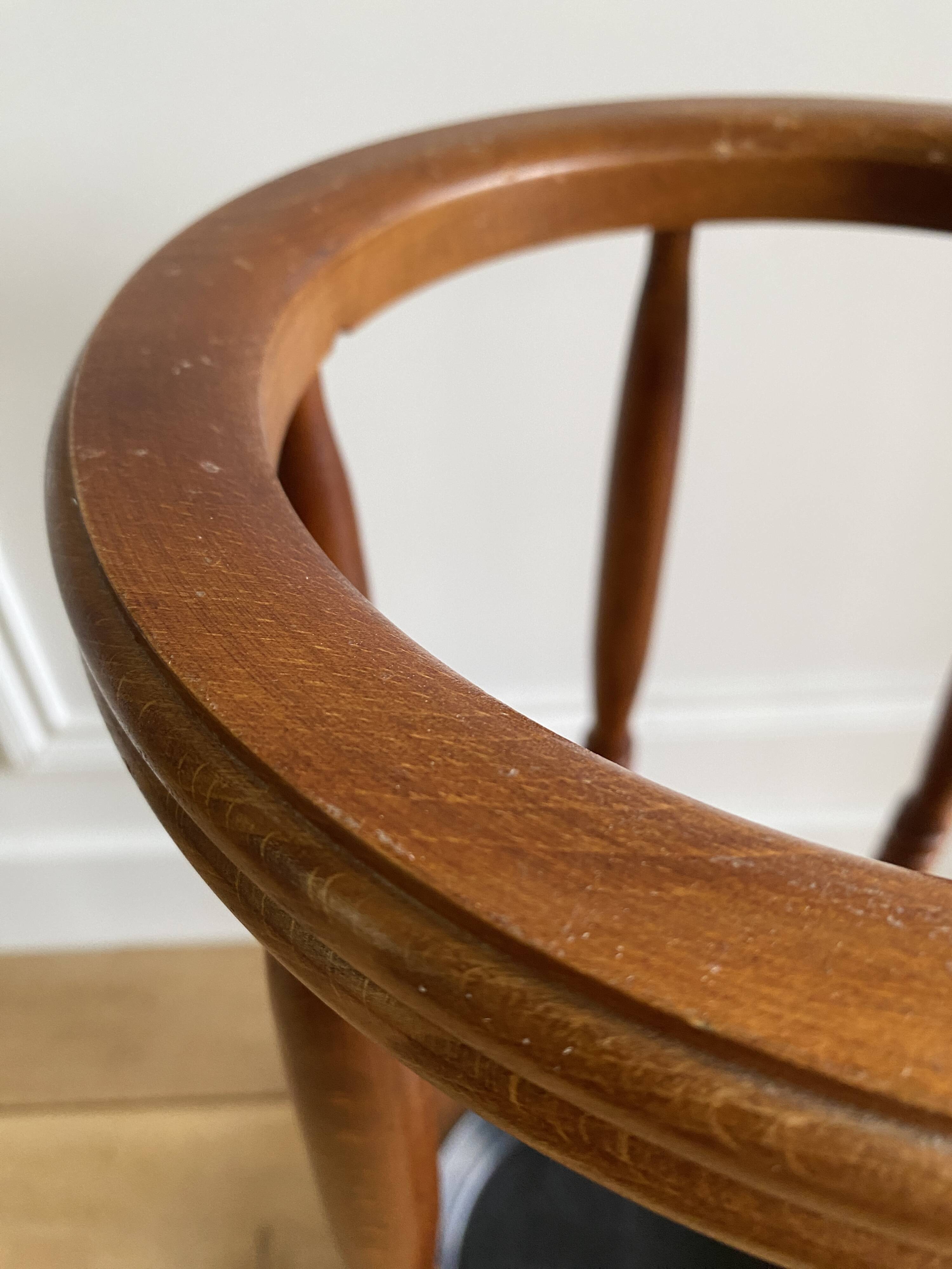 Vintage round wooden umbrella stand