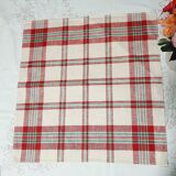 Set of 6 napkins in green and red linen