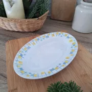 Ravier / Yellow and blue aperitif plate the Amandinoise