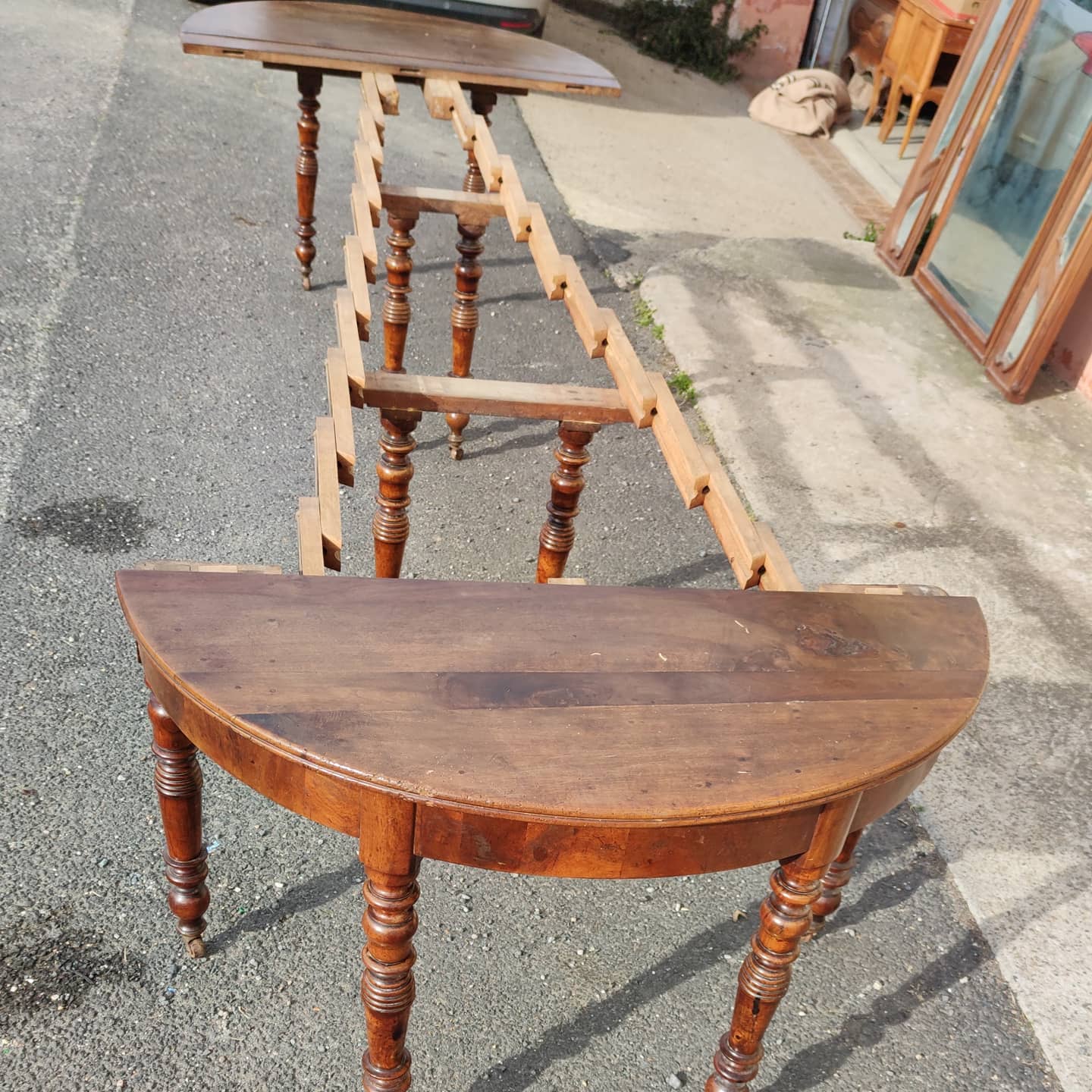 Louis Philippe period 10-foot walnut console table