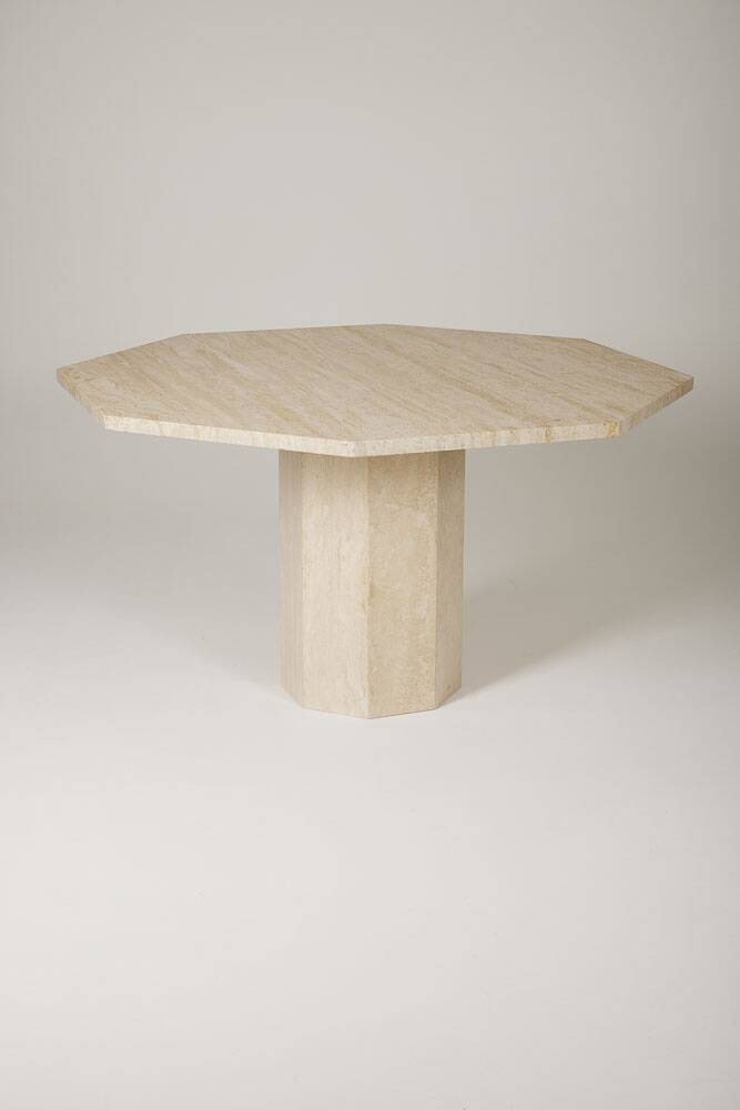 Octagonal Travertine Dining Table