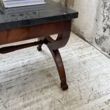Empire style marble and mahogany coffee table