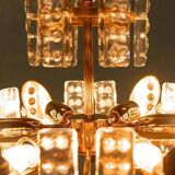 Midcentury gold crystal suspension by Orrefors, Fagerlund