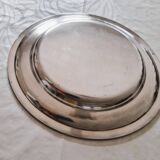 Round silver-plated metal serving dish by Cristofle