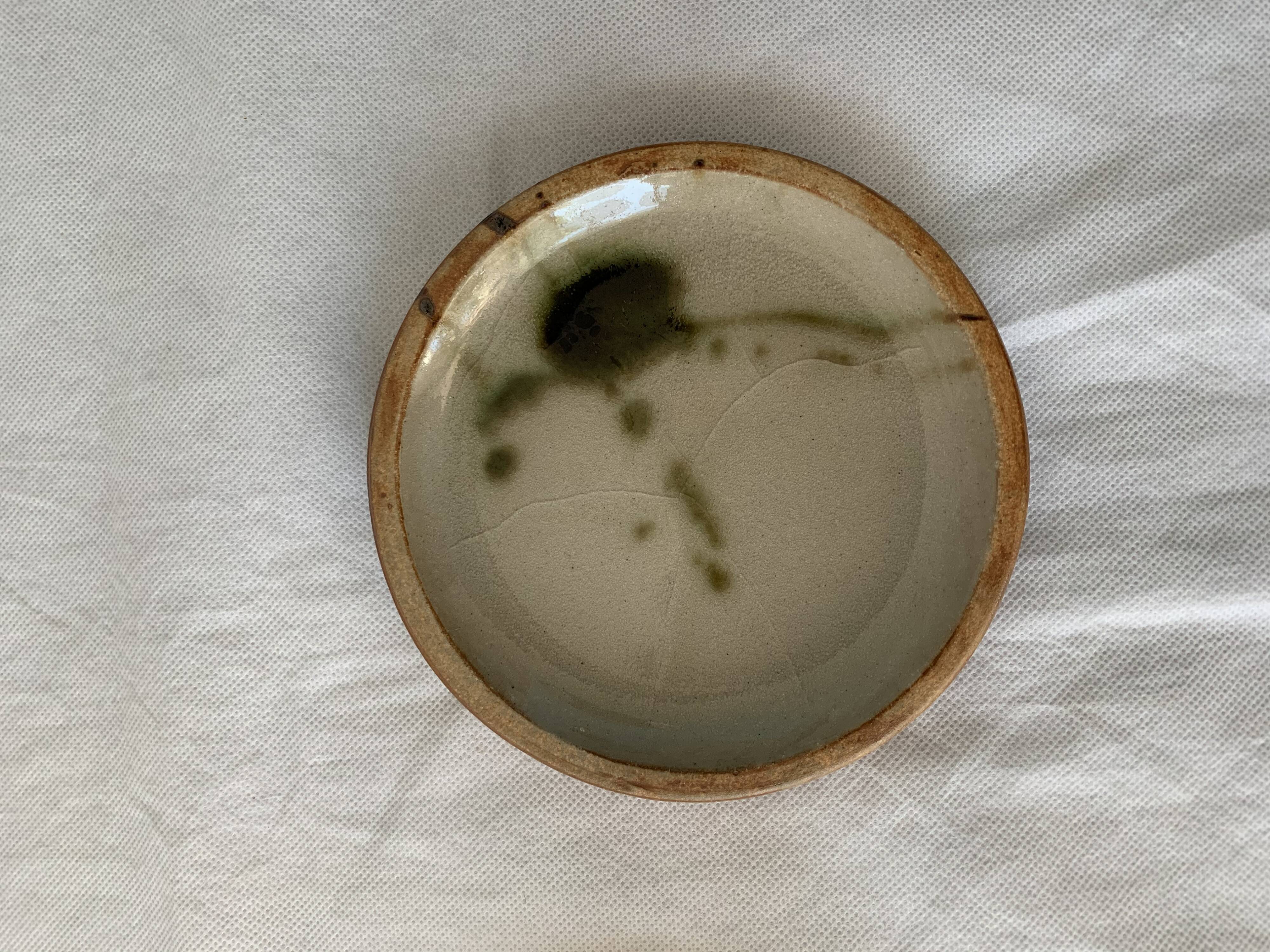 6 small bread plates enamelled pottery of the Vallauris Dove