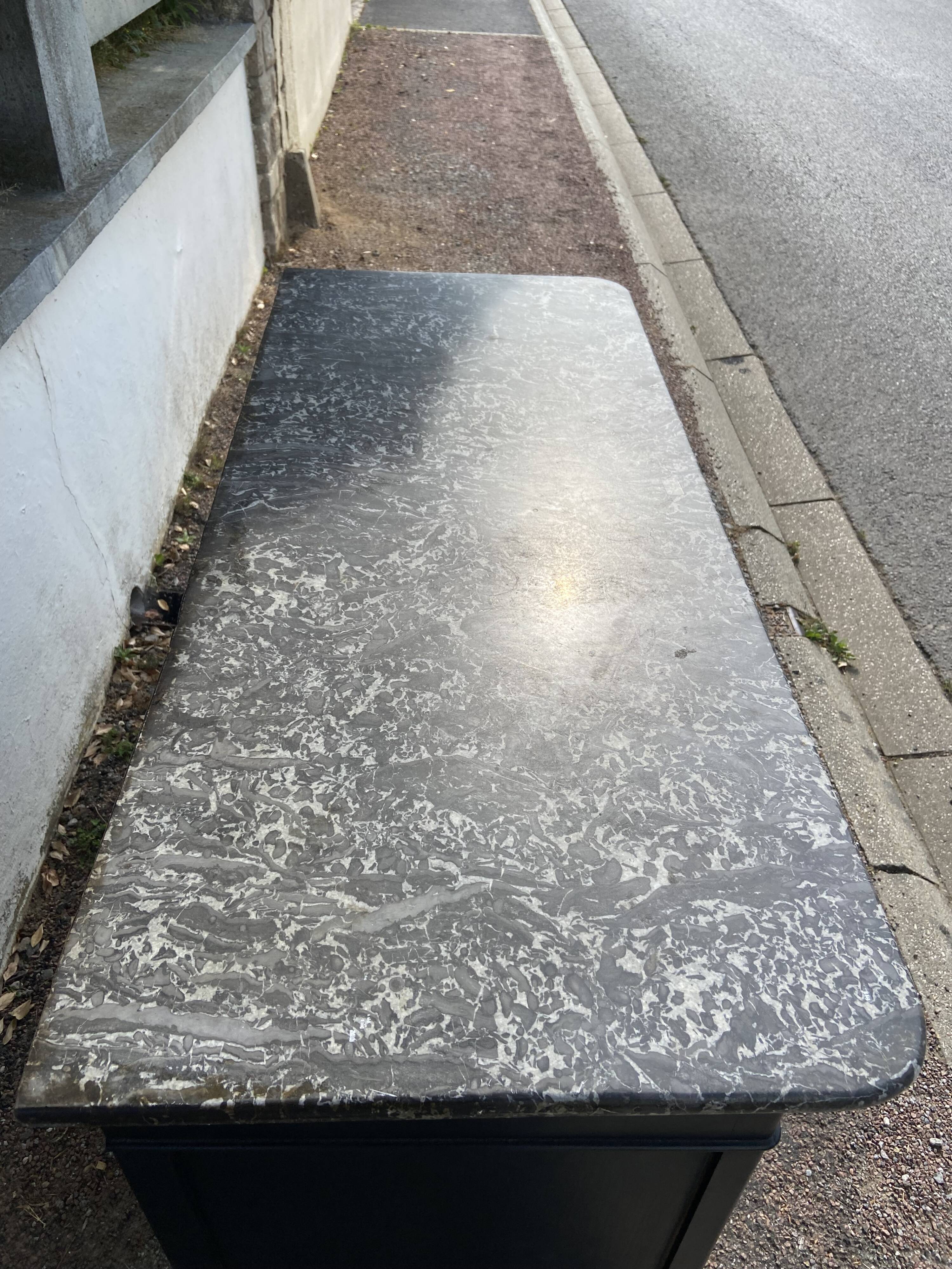 Old period chest of drawers black patinated