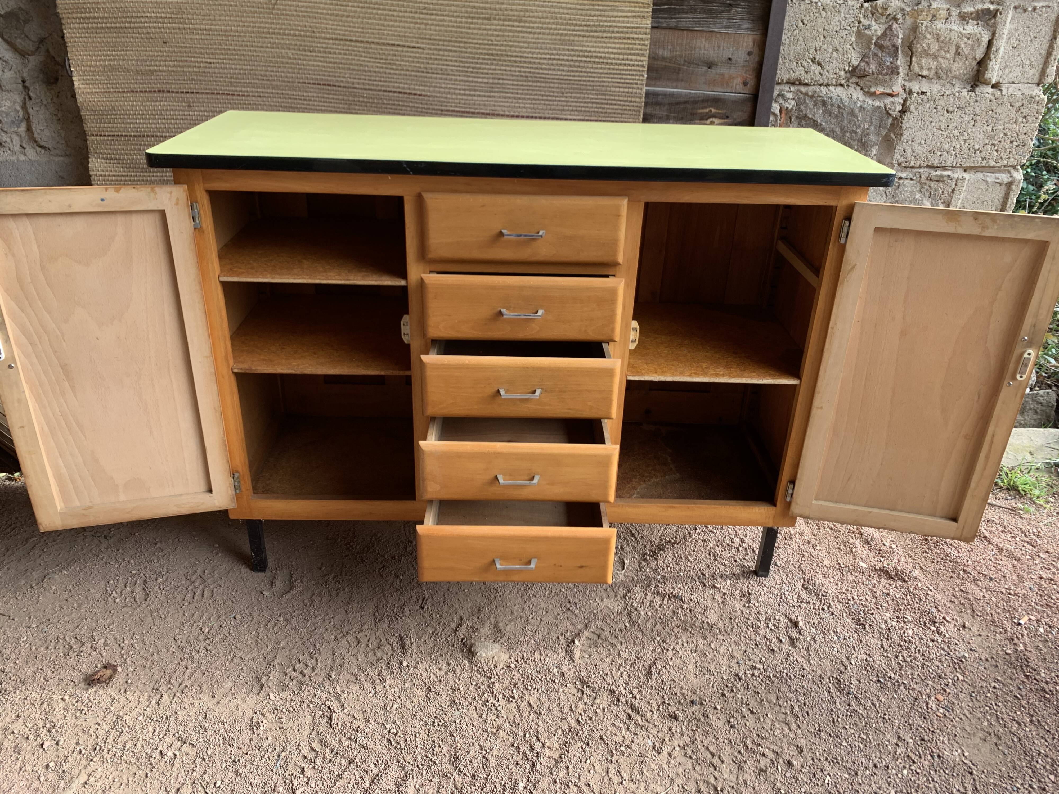 1960 vintage formica and wood buffet