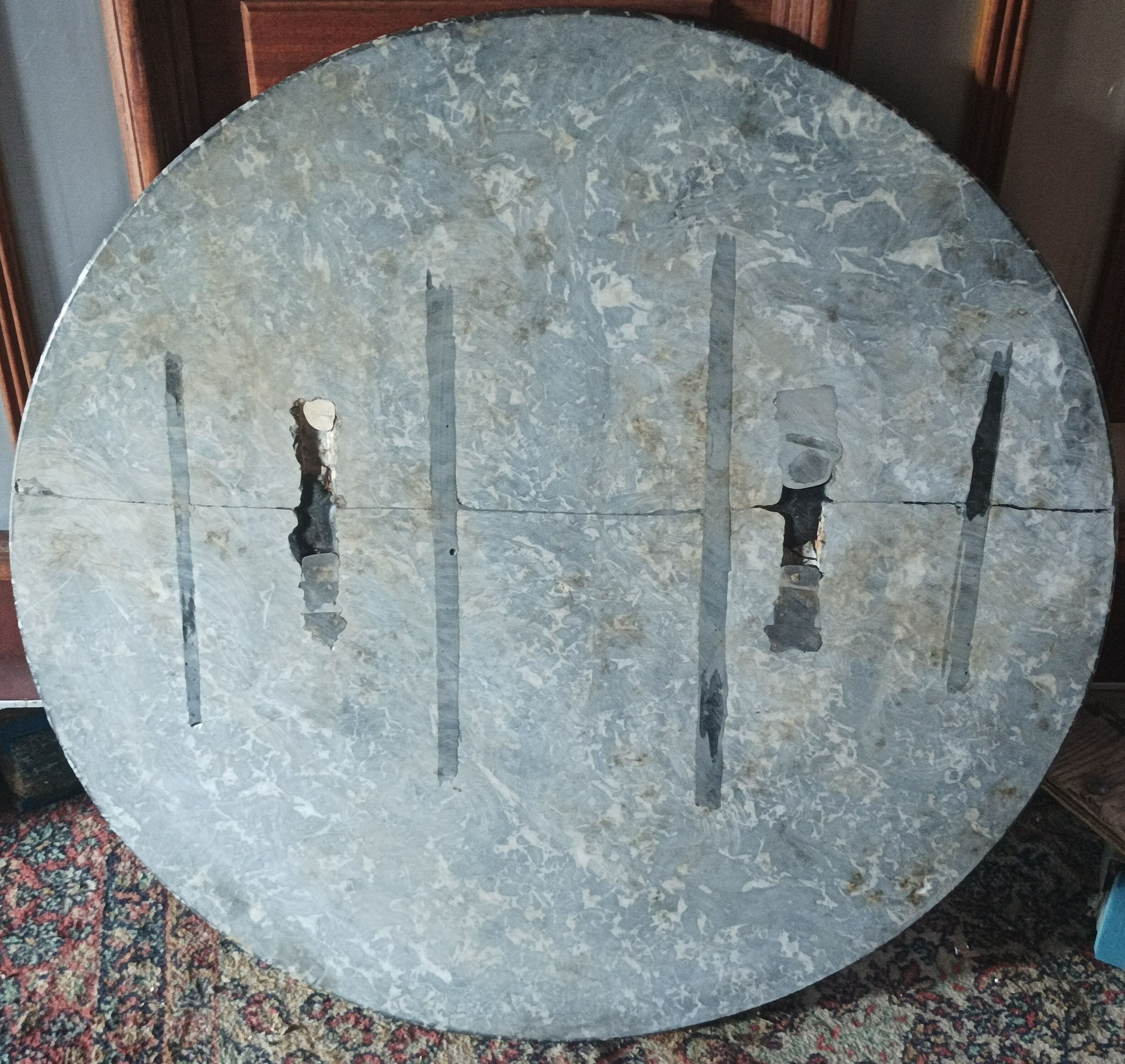 Walnut tripod pedestal table