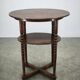 1920s Czech Art Deco Oval Beech Side Table with Lower Shelf